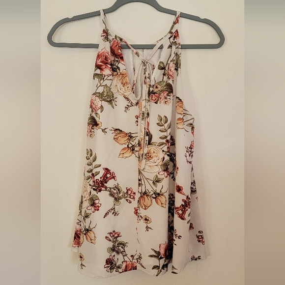 Blue Rain Floral Print Tank Top - Picture 3 of 5